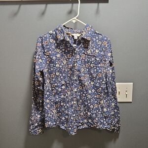 Croft & Barrow Blue and Yellow Floral Blouse